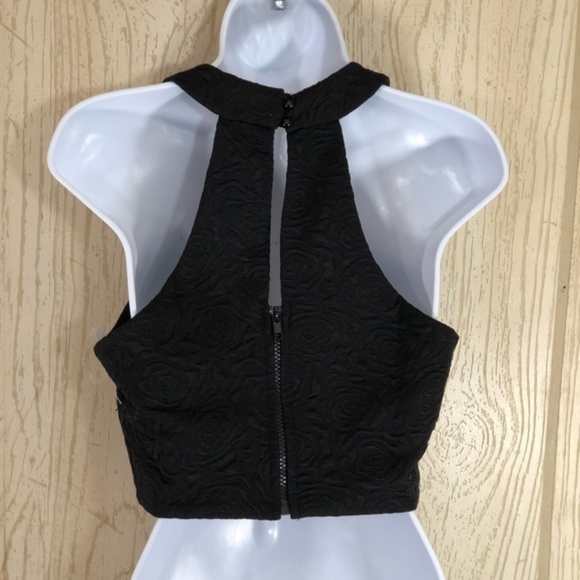 SOLD! Teeze Me Embellished Lace Crop Top Black - Picture 3 of 3